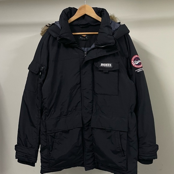 DICKIES AUTHENTIC BLACK PARKA PUFFER JACKET FOR MEN’S & WOMEN’S - Picture 3 of 14